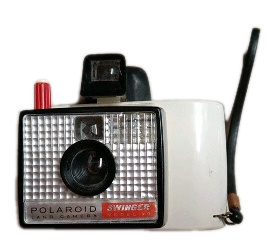 White POLAROID Swinger Model 20 Land Instant Camera For Parts Or Repair