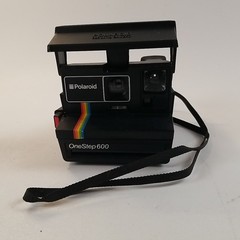 Polaroid Instant One Step 600 Land Camera Black Rainbow Film UNTESTED Vintage